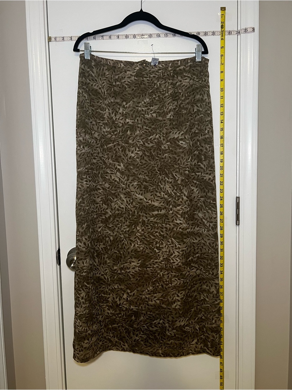 GAP Olive Green Leaf-Print Maxi Skirt